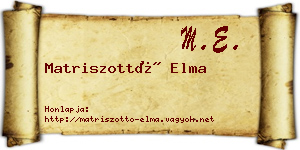 Matriszottó Elma névjegykártya